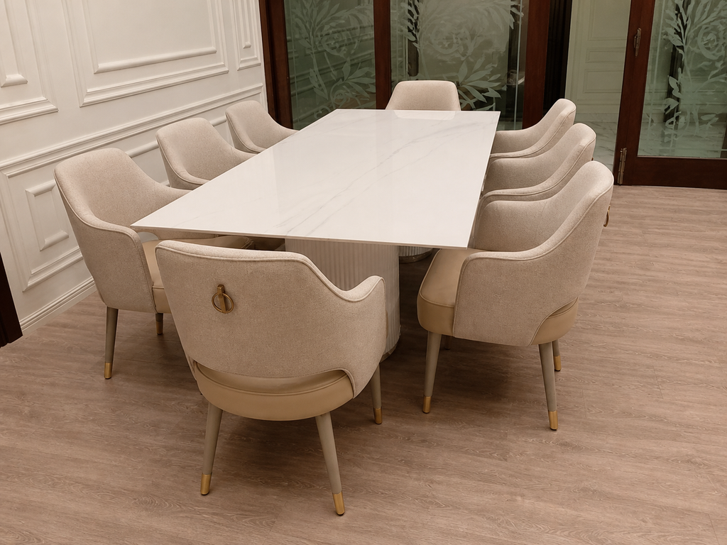 Elevé Italian Marble Dining Set