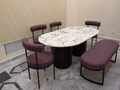Roma Marble Top Dining Table Set (With Bench)