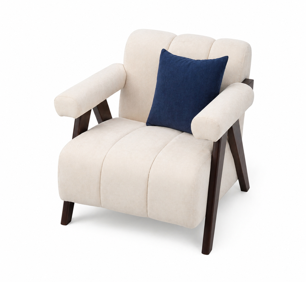 Cushyra Wooden Arm Sofa Chairs