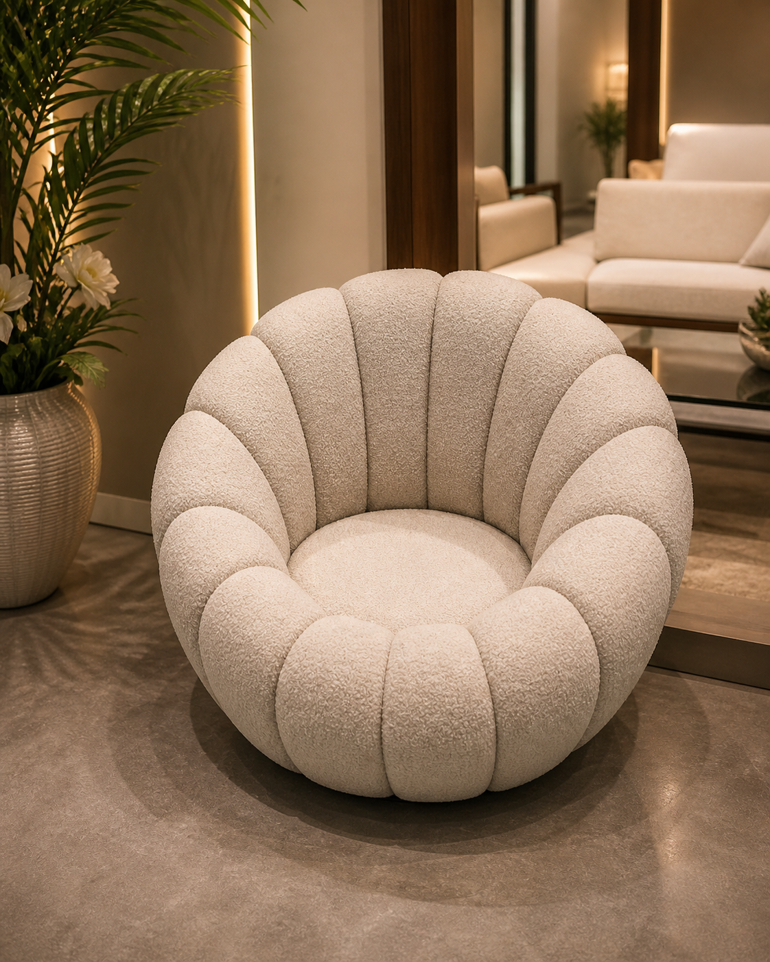 Bouclé Bloom Lounge Chair