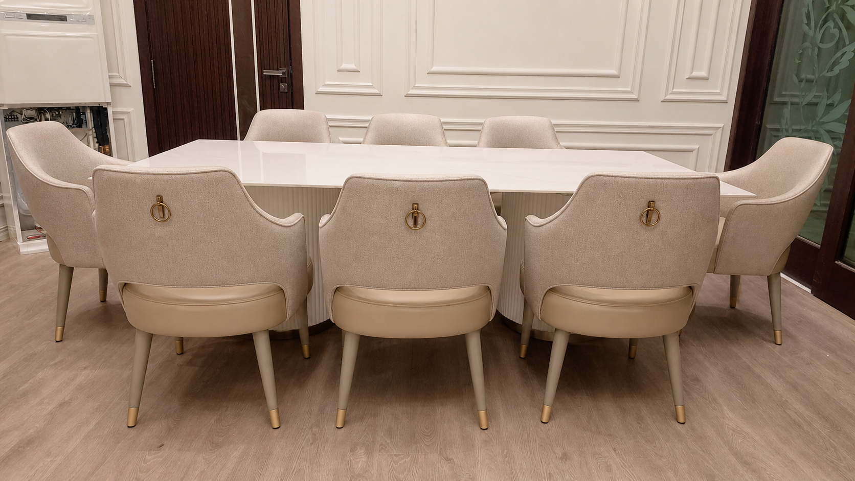 Elevé Italian Marble Dining Set