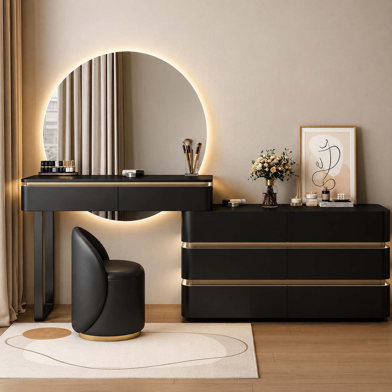 Noir Elite Dressing Table